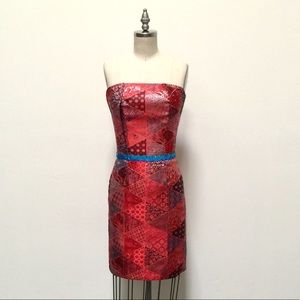 Jacquard Cocktail Dress with Swarovski Belt